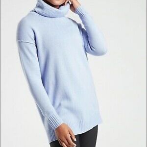 Athleta Periwinkle Bayshore Wool Cashmere Turtleneck Tunic Sweater